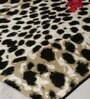 Brown Abstract Blended Linen 5 ft x 7 ft Machine Made Carpet