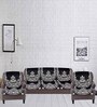 Brown Traditional Cotton 29x70 Inches 5 Seater Sofa Cover (Set of 6)
