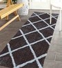 Brown & Grey Polyester Machine Made 60x24 Inches Bed Side Runners
