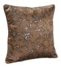 Brown Polyester Textured 16x16 inches Cushion Cover (5Pc)