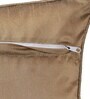 Brown Polyester Textured 16x16 inches Cushion Cover (5Pc)