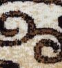 Brown Abstract Polyester 3 ft x 5 ft Machine Made Carpet