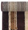 Brown Abstract Polyester 3 ft x 5 ft Machine Made Carpet