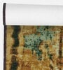 Brown Abstract Polyester 3 ft x 5 ft Machine Made Carpet