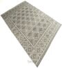 Brown Abstract Polyester 5 ft x 8 ft Machine Made Carpet