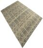 Brown Abstract Polyester 5 x 8 Feet Hand Woven Carpet