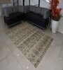 Brown Abstract Polyester 5 x 8 Feet Hand Woven Carpet