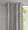 Grey Abstract Polyester 5ft Semisheer Eyelet (Set Of 2)