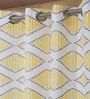 Yellow Geometric Polyester 5ft Semisheer Eyelet (Set Of 2)