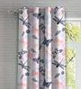 Pink Abstract Polyester 5ft Semisheer Eyelet (Set Of 2)