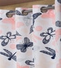 Pink Abstract Polyester 5ft Semisheer Eyelet (Set Of 2)