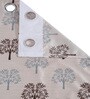 Brown Floral Polyester 5ft Semisheer Eyelet (Set Of 2)