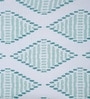 Blue Geometric Polyester 5ft Semisheer Eyelet (Set Of 2)