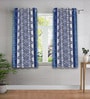 Blue Abstract Polyester 5ft Semisheer Eyelet (Set Of 2)