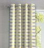 Yellow Abstract Polyester 5ft Semisheer Eyelet (Set Of 2)