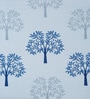 Blue Floral Polyester 5ft Semisheer Eyelet (Set Of 2)
