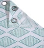 Blue Geometric Polyester 5ft Semisheer Eyelet (Set Of 2)