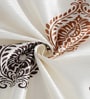 Brown Abstract Polyester 5ft Semisheer Eyelet (Set Of 2)