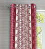 Pink Abstract Polyester 5ft Semisheer Eyelet (Set Of 2)