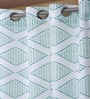 Blue Geometric Polyester 5ft Semisheer Eyelet (Set Of 2)