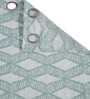 Green Geometric Polyester 5ft Semisheer Eyelet (Set Of 2)
