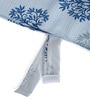 Blue Floral Polyester 5ft Semisheer Eyelet (Set Of 2)