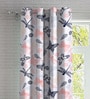 Pink Abstract Polyester 7ft Semisheer Eyelet (Set Of 2)