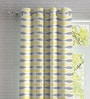 Yellow Abstract Polyester 7ft Semisheer Eyelet (Set Of 2)