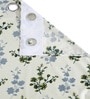 Green Floral Polyester 7ft Semisheer Eyelet (Set Of 2)
