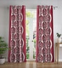 Pink Abstract Polyester 7ft Semisheer Eyelet (Set Of 2)