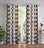 Brown Traditonal Polyester 7ft Semisheer Eyelet (Set Of 2)