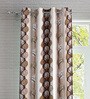 Brown Abstract Polyester 7ft Semisheer Eyelet (Set Of 2)