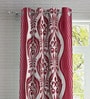 Pink Abstract Polyester 7ft Semisheer Eyelet (Set Of 2)