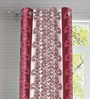 Pink Abstract Polyester 7ft Semisheer Eyelet (Set Of 2)