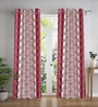 Pink Abstract Polyester 7ft Semisheer Eyelet (Set Of 2)