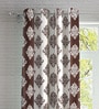 Brown Traditonal Polyester 7ft Semisheer Eyelet (Set Of 2)