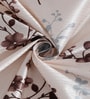 Brown Floral Polyester 7ft Semisheer Eyelet (Set Of 2)