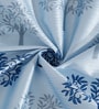 Blue Floral Polyester 9ft Semisheer Eyelet (Set Of 2)