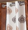 Brown Abstract Polyester 9ft Semisheer Eyelet (Set Of 2)