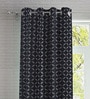 Black Geometric Polyester 9ft Semisheer Eyelet (Set Of 2)