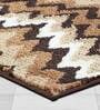 Brown Zig Zag Polyester AntiSkid Bathmat