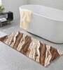 Brown Abstract Polyester AntiSkid Bathmat