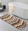 Brown Zig Zag Polyester AntiSkid Bathmat