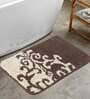 Brown Traditional Polyester 28x20 Inches AntiSkid Bath Mat