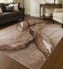 Brown Abstract Polypropylene 11 ft x 8 ft Machine Made Carpet