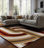 Brown Abstract Polypropylene 4 ft X 6 ft Machine Made Carpet
