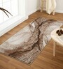 Brown Abstract Polypropylene 5 ft x 2.5 ft Machine Made Runner