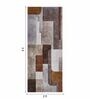 Brown Abstract Polypropylene 5 ft x 2 ft Machine Made Runner