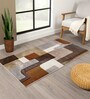 Brown Abstract Polypropylene 5 ft x 2 ft Machine Made Runner