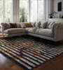Brown Abstract Polypropylene 5 ft X 7 ft Machine Made Carpet